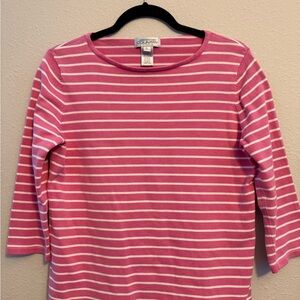 Jones New York Pink and White Striped Shirt